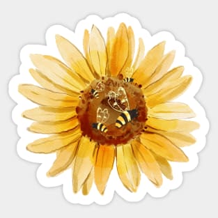 Bee On A Sunflower Sticker